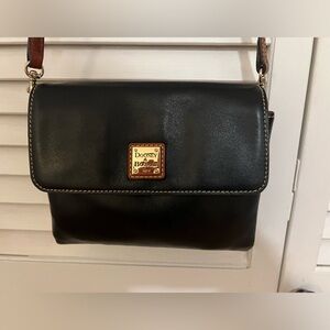 Dooney & Bourke Black Leather Envelope Crossbody Bag